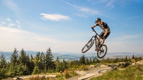 Person jumping mountain bike. Credit Visitscotland Kenny Lam